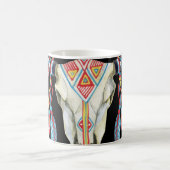 Buffalo Skull: Aquarellfarbener schwarzer Hintergr Kaffeetasse (Mittel)