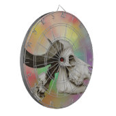 Buffalo Skull auf einem Aquarellbild Dartscheibe (Vorderseite Links)