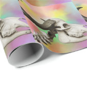 Buffalo Skull auf einem Aquarellbild Geschenkpapier (Rolleneckpunkt)