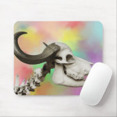 Buffalo Skull auf einem Aquarellbild Mousepad (Mit Mouse)