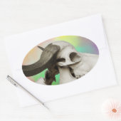 Buffalo Skull auf einem Aquarellbild Ovaler Aufkleber (Umschlag)