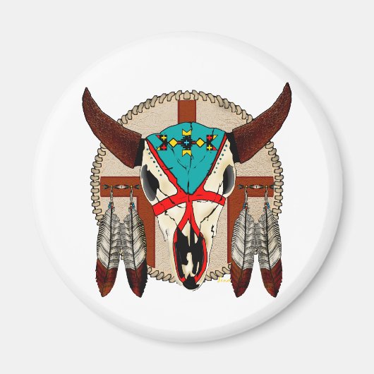 Buffalo Skull Magnet (Vorne)