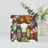 Buffalo Skull Native American Emblem Dankeskarte (Stehend Vorderseite)