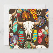 Buffalo Skull Native American Emblem Dankeskarte (Vorderseite)