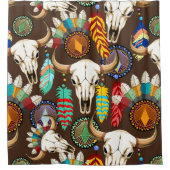 Buffalo Skull Native American Emblem Duschvorhang (Vorderseite)