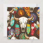 Buffalo Skull Native American Emblem Einladung (Vorderseite)