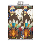 Buffalo Skull Native American Emblem Flachmann (Rückseite)