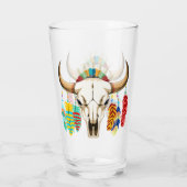 Buffalo Skull Native American Emblem Glas (Rückseite)