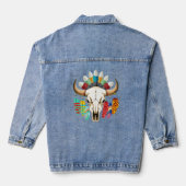 Buffalo Skull Native American Emblem Jeansjacke (Rückseite)