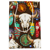 Buffalo Skull Native American Emblem Mittlere Geschenktüte (Vorderseite)