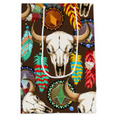 Buffalo Skull Native American Emblem Mittlere Geschenktüte (Rückseite)