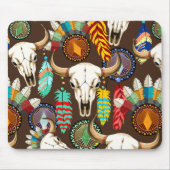 Buffalo Skull Native American Emblem Mousepad (Vorne)