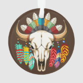Buffalo Skull Native American Emblem Ornament (Rückseite)