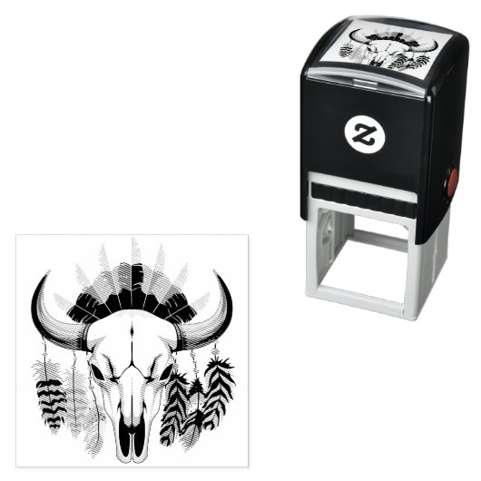 Buffalo Skull Native American Emblem Permastempel (Beispiel)