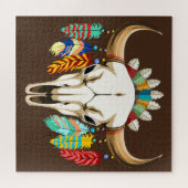 Buffalo Skull Native American Emblem Puzzle (Horizontal)