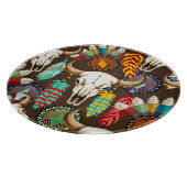 Buffalo Skull Native American Emblem Schneidebrett (Ecke)