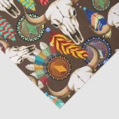 Buffalo Skull Native American Emblem Seidenpapier (Detail)