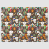 Buffalo Skull Native American Emblem Seidenpapier (Vorderseite)