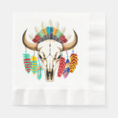 Buffalo Skull Native American Emblem Serviette (Vorderseite)