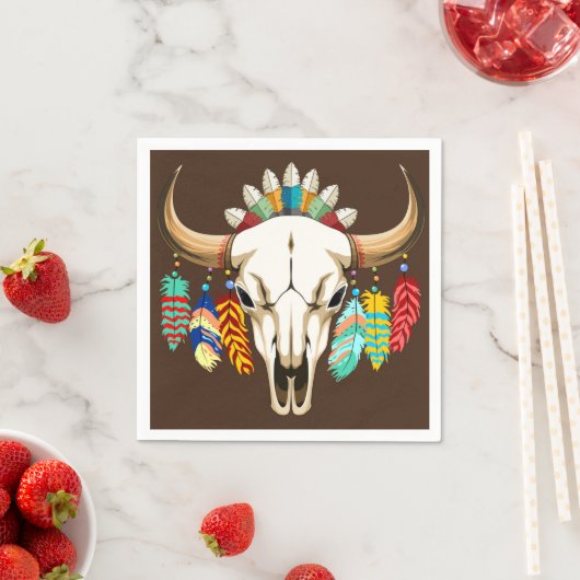 Buffalo Skull Native American Emblem Serviette (Beispiel)