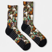 Buffalo Skull Native American Emblem Socken (Rechts)