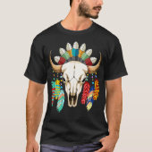 Buffalo Skull Native American Emblem T-Shirt (Vorderseite)