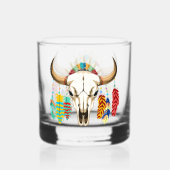 Buffalo Skull Native American Emblem Whiskyglas (Rückseite)