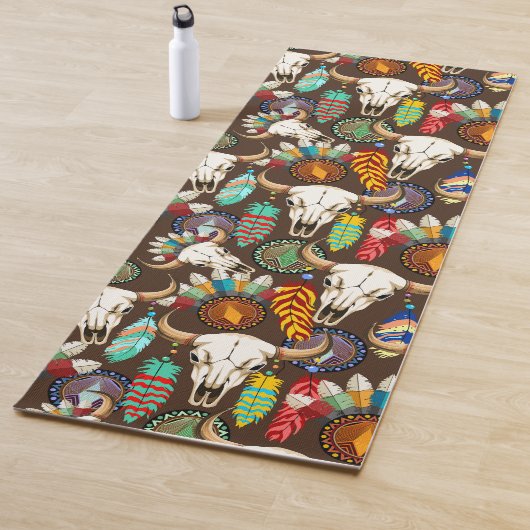 Buffalo Skull Native American Emblem Yogamatte (Beispiel)