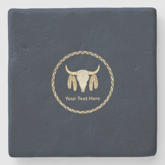 Buffalo Skull Steinuntersetzer (Vorderseite)