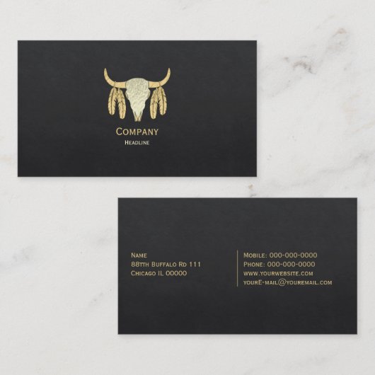 Buffalo Skull Visitenkarte (Vorne/Hinten)