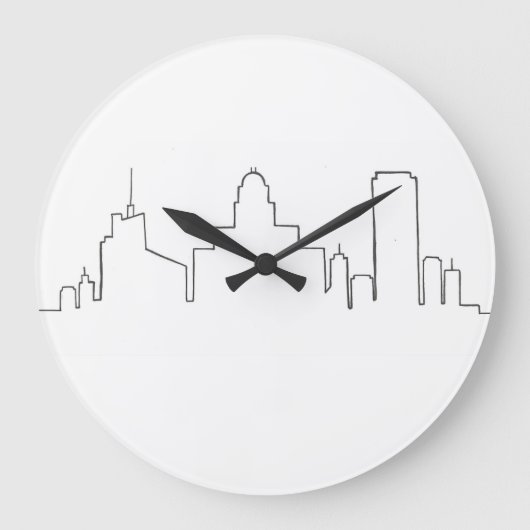 Buffalo Skyline Circular Clock Große Wanduhr (Vorderseite)
