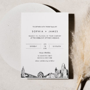 Buffalo Skyline Hochzeitseinladung mit Foto Einladung