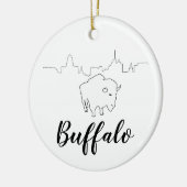Buffalo Skyline Illustration Art Keramik Ornament (Links)