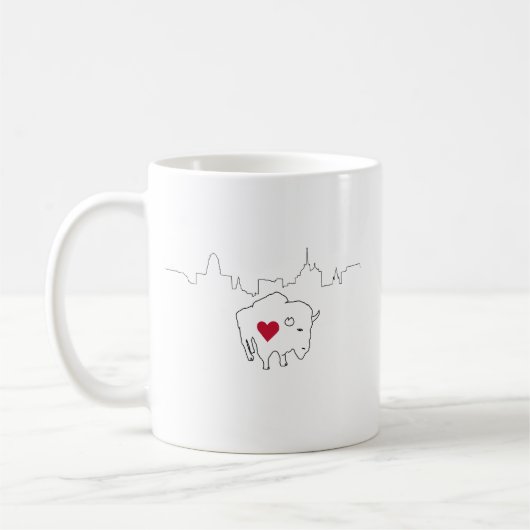 Buffalo Skyline Illustration Kaffee Tasse (Links)
