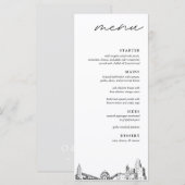 Buffalo Skyline Modern Wedding Dinner Menu Menükarte (Vorne/Hinten)