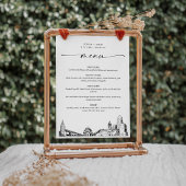 Buffalo Skyline Wedding Dinner Menu Card 12x18