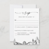 Buffalo Skyline Wedding RSVP Response Card (Vorderseite)
