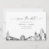 Buffalo Skyline Wedding Save the Date Card Einladung (Vorderseite)