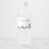 Buffalo Skyline Wedding Wasserflaschenetikett (Vorderseite)
