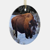 Buffalo Snow Foto Keramik Ornament (Rechts)