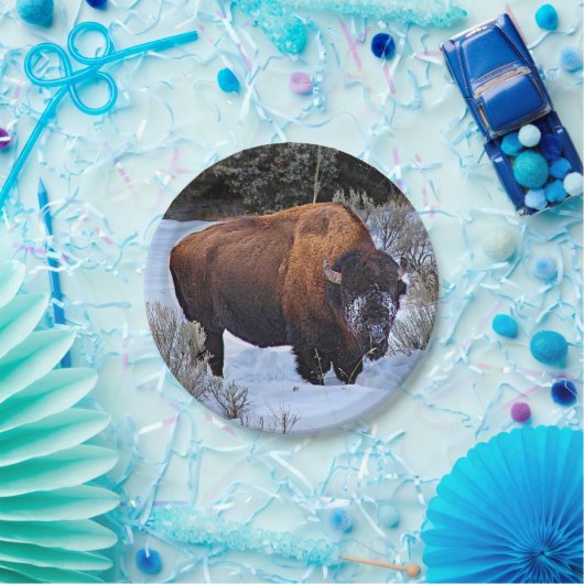 Buffalo Snow Foto Pappteller (Party)