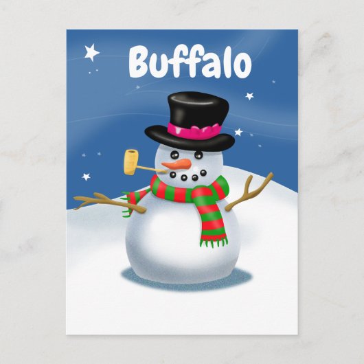 Buffalo Snowman Postkarte (Vorderseite)