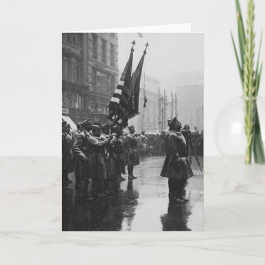 "Buffalo"-Soldaten kehren Farben zurück - 1919 Karte (Vorderseite)