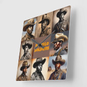 Buffalo Soldiers - Figuren in der amerikanischen G Quadratische Wanduhr (Winkel)