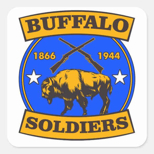 BUFFALO SOLDIERS ZIVILER KRIEG-LOGO QUADRATISCHER AUFKLEBER (Vorderseite)