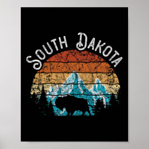 Buffalo South Dakota Der Mount Rushmore Staat Nati Poster