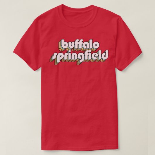 Buffalo Springfield Retro Rainbow Typografie verbl T-Shirt (Design vorne)