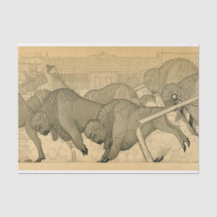 Buffalo Stampede, Savage Iowa, 1923 von Grant Wood Seidenpapier