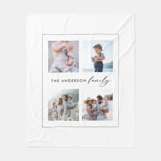 Buffalo tartan modern natürlich 4 Foto Weihnachtsf Fleecedecke (Vorderseite)