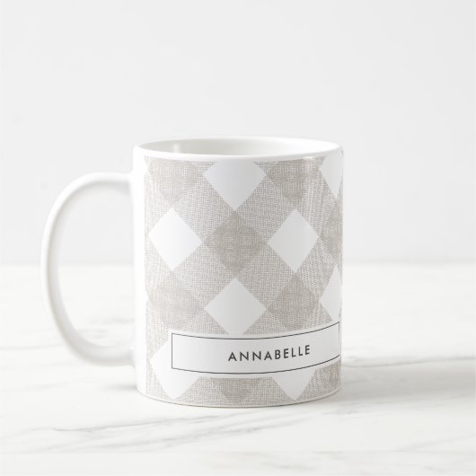 Buffalo tartan Modernes natürliches Beige personal Kaffeetasse (Links)